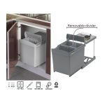WASTE BASKET GREY 538 2X21 LTR - Image 2