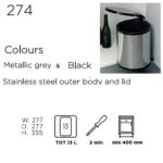WASTE BASKET BUILT-IN INOX 13 LTR 274 - Image 3