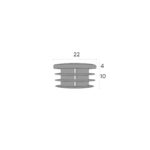FURNITRE LEG INSERTS ROUND 22MM RIBBED - Image 2