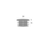 FURNITRE LEG INSERTS ROUND 28MM RIBBED - Image 2