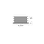 FURNITURE LEG INSERTS SQUARE 80X80 BLACK - Image 2