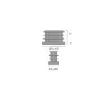 FURNITURE LEG INSERTS RIBBED RECTANGULAR 20X40 BLACK - Image 2