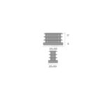 FURNITURE LEG INSERTS RIBBED RECTANGULAR 25X50 BLACK - Image 2