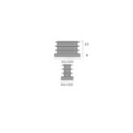 FURNITURE LEG INSERTS RIBBED RECTANGULAR 50X100 BLACK - Image 2