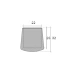 FURNITURE LEG OUTER CAP ROUND 22MM RUBBER - Image 2