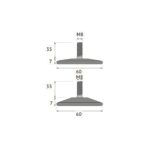 FURNITURE LEG FLAT D 60MM WITH THREADED BOLT 8X35 MM BLACK - Image 2