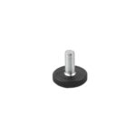 FURNITURE LEG FLAT D 25MM WITH THREADED BOLT 6X17 BLACK