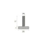 FURNITURE LEG FLAT D 25MM WITH THREADED BOLT 6X17 BLACK - Image 2