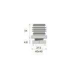 FURNITURE LEG SQUARE ADJUSTABLE 40Χ40 WITH ROUND BASE - Image 2
