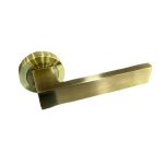 SET DOOR HANDLES Z01 A133 ROUND BRASS MAT
