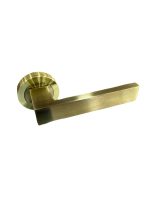 SET DOOR HANDLES Z01 A133 ROUND BRASS MAT