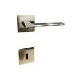 SET DOOR HANDLES Z22 A59 SQUARE NICKEL SATIN - Image 2