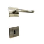 SET DOOR HANDLES Z22 A68 SQUARE NICKEL SATIN - Image 2
