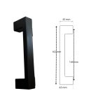 SLIDING DOOR HANDLE 50023 140 MM BLACK MAT - Image 3