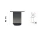 FURNITURE LEG ADJUSTABLE SQUARE 5020 INOX MAT 60 MM - Image 2