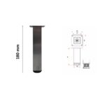FURNITURE LEG ADJUSTABLE SQUARE 5020 INOX MAT 180 ΜΜ - Image 2