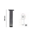 FURNITURE LEG ADJUSTABLE SQUARE 5020 INOX MAT 200 ΜΜ - Image 2