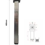 FURNITURE LEG ADJUSTABLE SQUARE 5020 INOX MAT 400 ΜΜ - Image 2