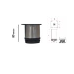FURNITURE LEG ADJUSTABLE ROUND 5080 INOX MAT 80 ΜΜ - Image 2