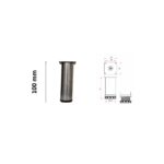 FURNITURE LEG ADJUSTABLE ROUND 5080 INOX MAT 100 ΜΜ - Image 2