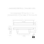 FRONT DOOR HANDLE CHAMPANE MAT L 600 MM MODULAR ADJUSTABLE DISTANCE - Image 2