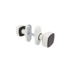 SET DOOR KNOBS SQUARE WHITE 6807 OVAL BASE