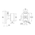SET DOOR KNOBS SQUARE WHITE 6807 OVAL BASE - Image 3