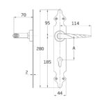 SET DOOR HANDLES SWITCH BLACK 101 8X85 
YALE CYLINDER - Image 4