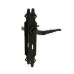 SET DOOR HANDLES BLACK 101 FOR KEY 8X70