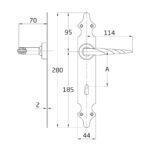 SET DOOR HANDLES BLACK 101 FOR KEY 8X70 - Image 3