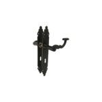 SET DOOR HANDLES BLACK 350 HAMMER SHAPED FOR KEY 8X70