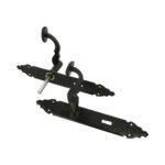 SET DOOR HANDLES BLACK 350 HAMMER SHAPED FOR KEY 8X70 - Image 3