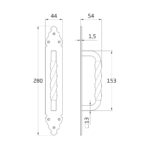 SLIDING DOOR HANDLE BLACK 280X45 102 - Image 4