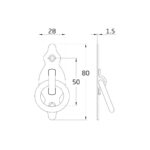 FURNITURE HANDLE GROMMET BLACK 1001 80X28X1.5 - Image 2
