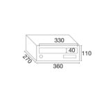 MAILBOX KOMPACT ALU EVO  H360 81401 MARINE
ALUMINIUM ANODISED 81401 BLACK BOX - Image 2