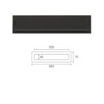 LETTER TRAY 9155 360X100 PAINTED BLACK - Image 3