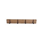 WOODEN CLOTHING HANGER BAMBOO Z2151 WITH 4 BLACK MAT HOOKS