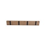 WOODEN CLOTHING HANGER BAMBOO Z2151 WITH 4 BLACK MAT HOOKS - Image 2