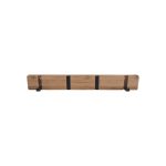 WOODEN CLOTHING HANGER BAMBOO Z2151 WITH 4 BLACK MAT HOOKS - Image 3