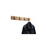 WOODEN CLOTHING HANGER BAMBOO Z2151 WITH 4 BLACK MAT HOOKS - Image 4