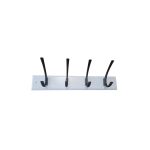 WOODΕΝ CLOTHING HANDER WHITE Ζ2197 WITH 4 BLACK MAT HOOKS