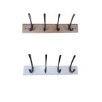 WOODΕΝ CLOTHING HANDER WHITE Ζ2197 WITH 4 BLACK MAT HOOKS - Image 2