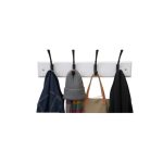 WOODΕΝ CLOTHING HANDER WHITE Ζ2197 WITH 4 BLACK MAT HOOKS - Image 3