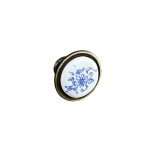 FURNITURE KNOB AB MAT PORCELAIN WITH BLUE FLOWER