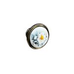 FURNITURE KNOB AB MAT PORCELAIN WITH WHITE FLOWER